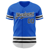 Custom Thunder Blue Black-White Line Authentic Baseball Jersey