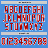 Custom Electric Blue Red-White Line Authentic Baseball Jersey