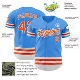 Custom Electric Blue Orange-White Line Authentic Baseball Jersey