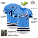 Custom Electric Blue Navy-White Line Authentic Baseball Jersey