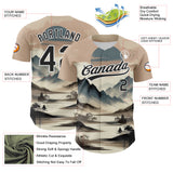 Custom White Black 3D Pattern Design Mountains Landscape Authentic Baseball Jersey