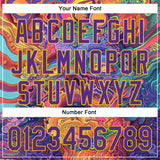 Custom Red Purple-Yellow 3D Pattern Design Abstract Painting Authentic Baseball Jersey