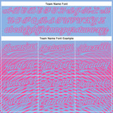 Custom Light Blue Pink 3D Pattern Design Gradient Lines Authentic Baseball Jersey