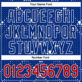 Custom Royal Red-White 3D Pattern Design Geometric Halftone Dots Authentic Baseball Jersey