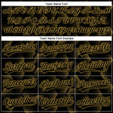 Custom Black Old Gold 3D Pattern Design Halftone Geometric Shapes Authentic Baseball Jersey