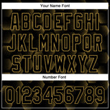 Custom Black Old Gold 3D Pattern Design Halftone Geometric Shapes Authentic Baseball Jersey