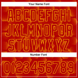Custom Red Gold 3D Pattern Design Halftone Geometric Shapes Authentic Baseball Jersey