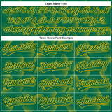 Custom Kelly Green Gold 3D Pattern Design Halftone Geometric Shapes Authentic Baseball Jersey