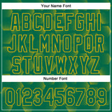 Custom Kelly Green Gold 3D Pattern Design Halftone Geometric Shapes Authentic Baseball Jersey