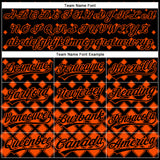 Custom Black Orange 3D Pattern Design Geometric Shapes Authentic Baseball Jersey