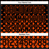 Custom Black Orange 3D Pattern Design Geometric Shapes Authentic Baseball Jersey