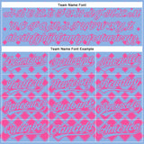 Custom Light Blue Pink 3D Pattern Design Geometric Shapes Authentic Baseball Jersey
