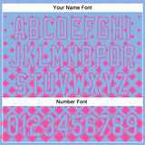 Custom Light Blue Pink 3D Pattern Design Geometric Shapes Authentic Baseball Jersey