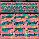 Custom Pink Aqua-Black 3D Pattern Design Summer Holiday Fish Performance T-Shirt