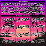 Custom Purple Black-White 3D Pattern Design Beach Hawaii Palm Trees Authentic Baseball Jersey