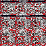 Custom Red White-Black 3D Pattern Floral Design Performance T-Shirt