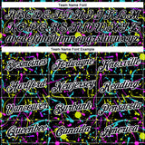 Custom Graffiti Pattern Black-White 3D Neon Splatter Performance T-Shirt