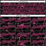 Custom Black Pink 3D Pattern Design Abstract Network Performance T-Shirt