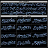 Custom Black Light Blue 3D Skull Fashion Authentic Baseball Jersey