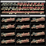 Custom Black Vintage USA Flag Red-Cream 3D Pattern Design Gradient Style Twinkle Star Authentic Baseball Jersey