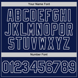 Custom White Navy 3D Pattern Design Gradient Style Twinkle Star Authentic Baseball Jersey