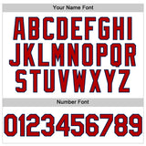Custom White Red-Navy 3D Pattern Design Gradient Style Twinkle Star Authentic Baseball Jersey