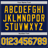 Custom Navy Gold-White 3D Pattern Design Gradient Style Twinkle Star Authentic Baseball Jersey