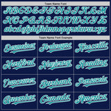 Custom Navy Teal-White 3D Pattern Design Gradient Style Twinkle Star Authentic Baseball Jersey