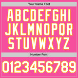 Custom Pink White-Yellow 3D Pattern Design Gradient Style Twinkle Star Authentic Baseball Jersey