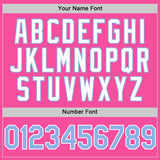 Custom Pink Light Blue-White 3D Pattern Design Gradient Style Twinkle Star Authentic Baseball Jersey