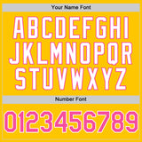 Custom Yellow Pink-White 3D Pattern Design Gradient Style Twinkle Star Authentic Baseball Jersey
