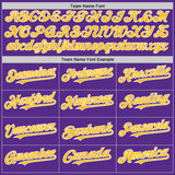Custom Purple Gold-White 3D Pattern Design Gradient Style Twinkle Star Authentic Baseball Jersey