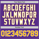 Custom Purple Gold-White 3D Pattern Design Gradient Style Twinkle Star Authentic Baseball Jersey