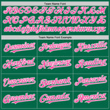 Custom Kelly Green Pink-White 3D Pattern Design Gradient Style Twinkle Star Authentic Baseball Jersey