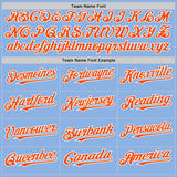 Custom Light Blue Orange-White 3D Pattern Design Gradient Style Twinkle Star Authentic Baseball Jersey