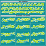 Custom Teal Neon Green-White 3D Pattern Design Gradient Style Twinkle Star Authentic Baseball Jersey