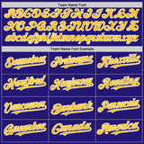 Custom Dark Purple Gold-White 3D Pattern Design Gradient Style Twinkle Star Authentic Baseball Jersey