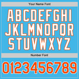 Custom Sky Blue Orange-White 3D Pattern Design Gradient Style Twinkle Star Authentic Baseball Jersey