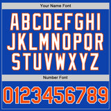 Custom Thunder Blue Orange-White 3D Pattern Design Gradient Style Twinkle Star Authentic Baseball Jersey