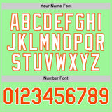 Custom Pea Green Orange-White 3D Pattern Design Gradient Style Twinkle Star Authentic Baseball Jersey
