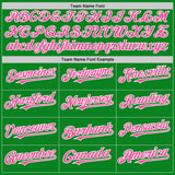 Custom Grass Green Pink-White 3D Pattern Design Gradient Style Twinkle Star Authentic Baseball Jersey