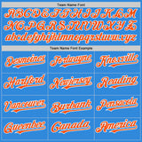 Custom Electric Blue Orange-White 3D Pattern Design Gradient Style Twinkle Star Authentic Baseball Jersey