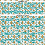Custom White Teal 3D Pattern Design Animal Leopard Authentic Baseball Jersey