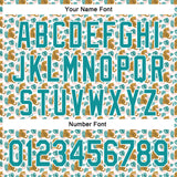 Custom White Teal 3D Pattern Design Animal Leopard Authentic Baseball Jersey