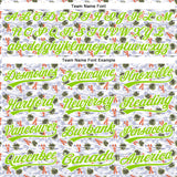 Custom White Neon Green 3D Pattern Design Animal Lobster And Hawaii Palm Trees Authentic Baseball Jersey