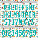 Custom White Aqua 3D Pattern Design Animal Leopard And Hawaii Palm Trees Authentic Baseball Jersey