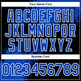 Custom Thunder Blue Black-White 3D Pattern Design Abstract Brush Stroke Authentic Baseball Jersey
