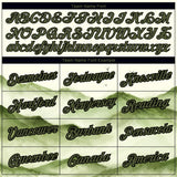 Custom White Olive-Black 3D Pattern Design Mountain Performance T-Shirt