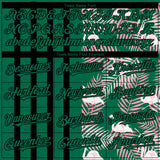 Custom Kelly Green Black 3D Pattern Design Tropical Palm Leaves And Famingo Authentic Baseball Jersey