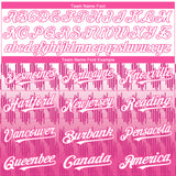 Custom White Pink 3D Pattern Design Lines Authentic Baseball Jersey